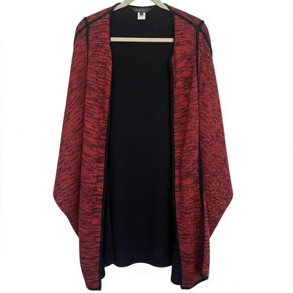 Ming Wang red and black marbled poncho sweater wrap • s/m - Picture 1 of 6